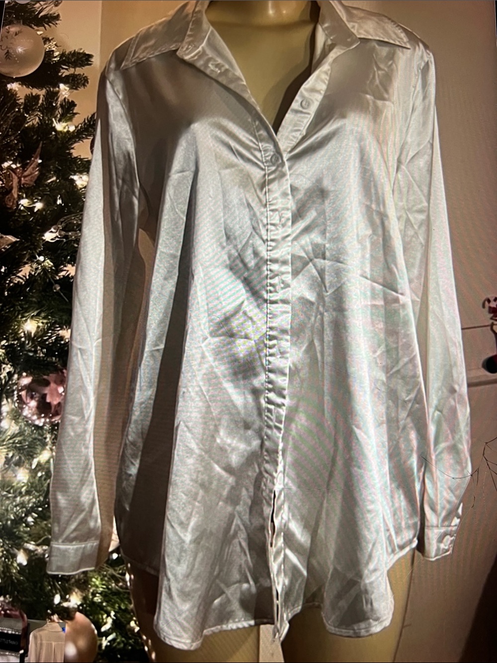 PrettyLittleThing Black Logo Satin Top